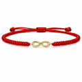 AlmaMia 18K Gold Infinity Bracelet – Red String Protection Bracelet for Good Luck, Handmade Adjustable Lucky Bracelet for Women and Men